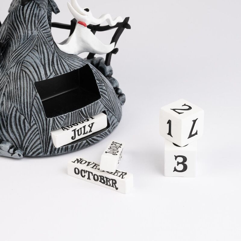 Calendario perpetuo 3D de Jack Skellington con Zero y calabazas - 3