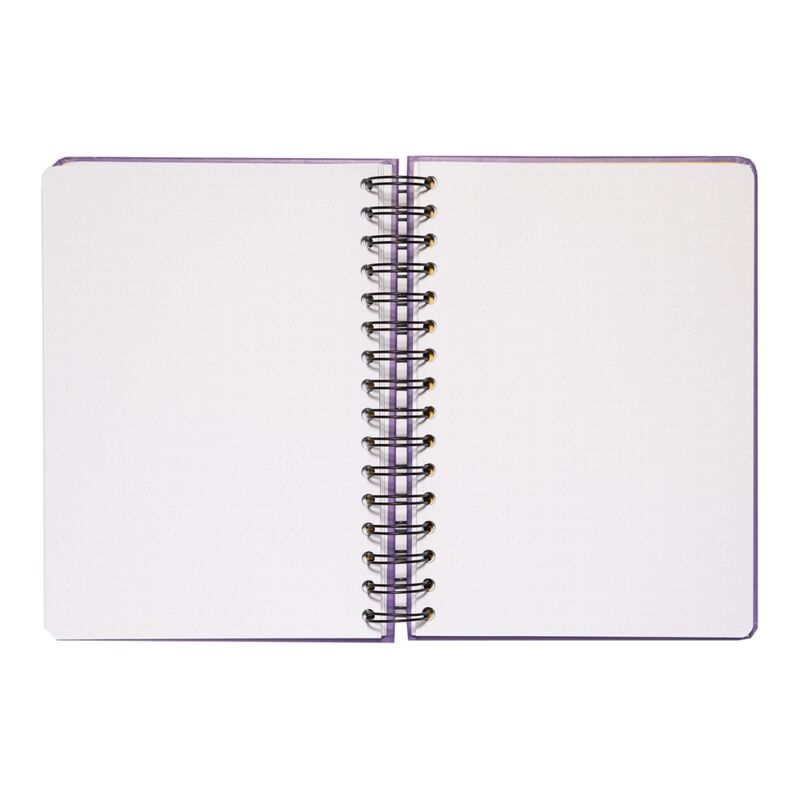Cuaderno A5 Friends morado con marco amarillo y cierre elástico - 3