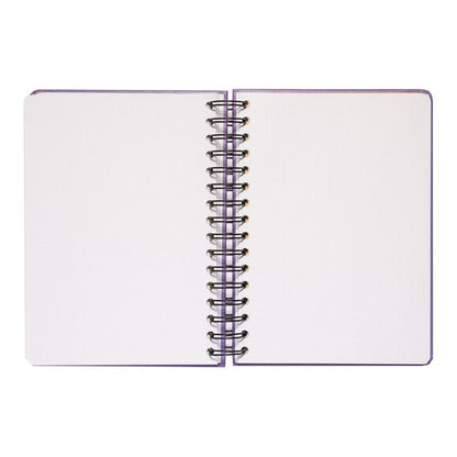 Cuaderno A5 Friends morado con marco amarillo y cierre elástico - 3