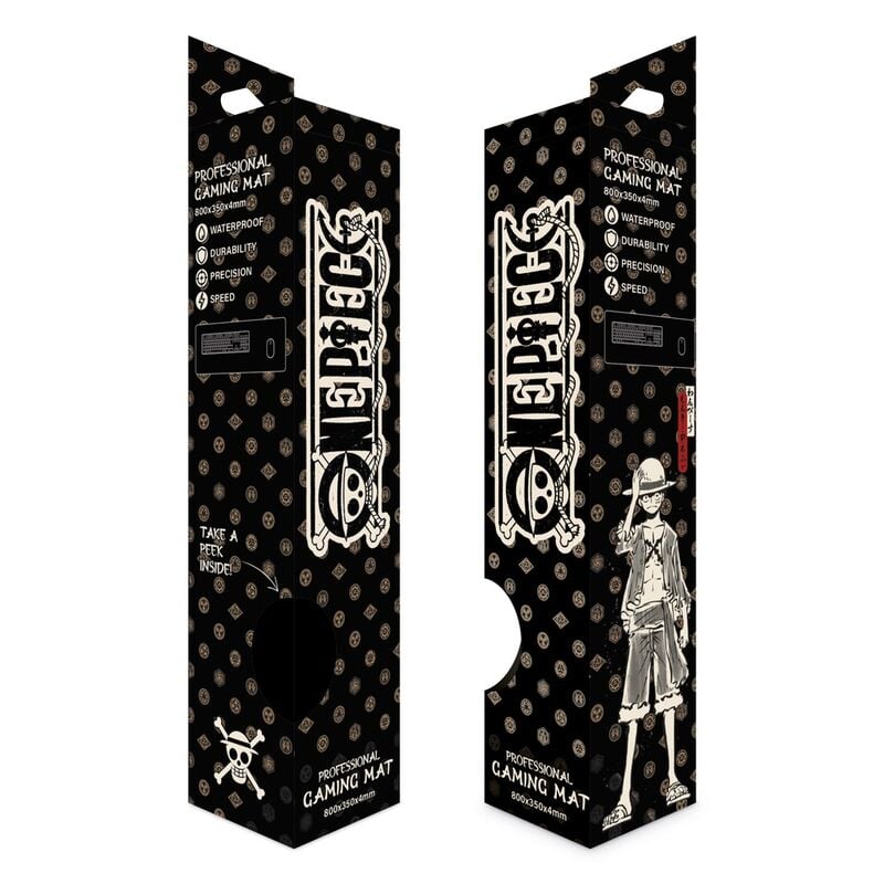 Alfombrilla gaming ERIK de One Piece con diseño rojo, negro y blanco - 3