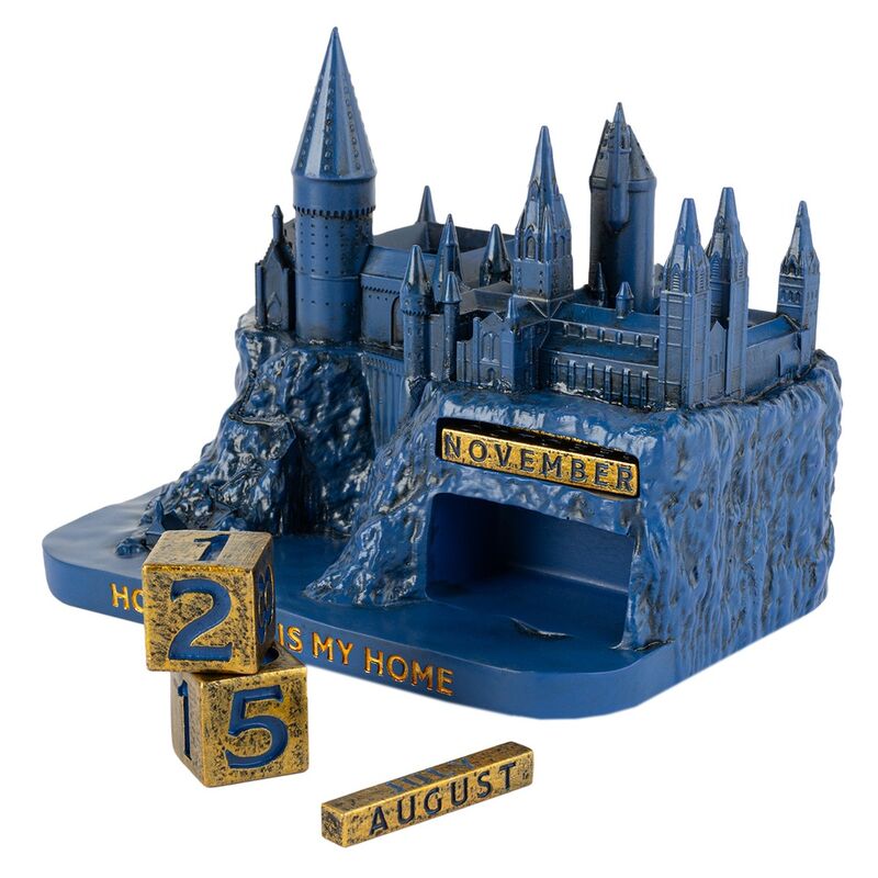 Calendario perpetuo 3D azul con el castillo de Hogwarts - 3