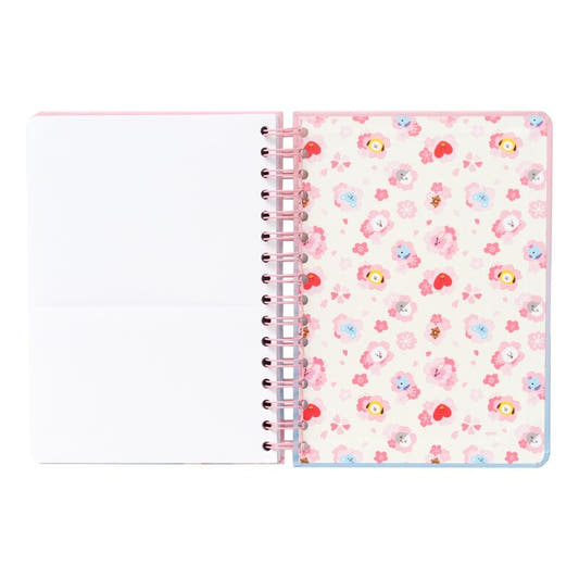Cuaderno A5 Sakura BT21 ERIK rosa y azul con flores - 4