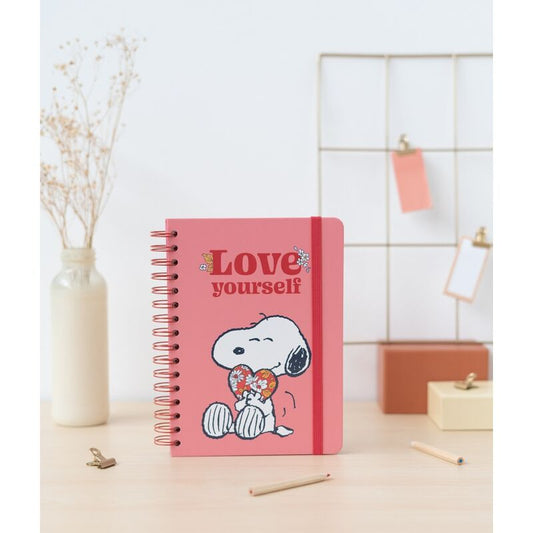 Cuaderno rosa Love Yourself de Snoopy con cierre elástico - 5