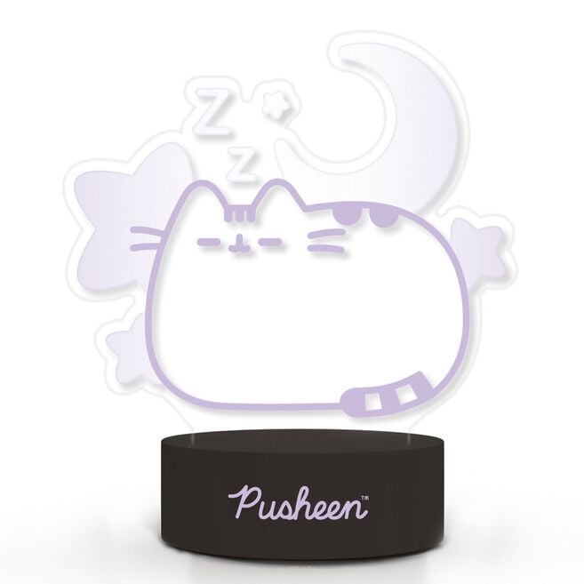 Lámpara LED Dreams de Pusheen con luna, estrellas y base negra