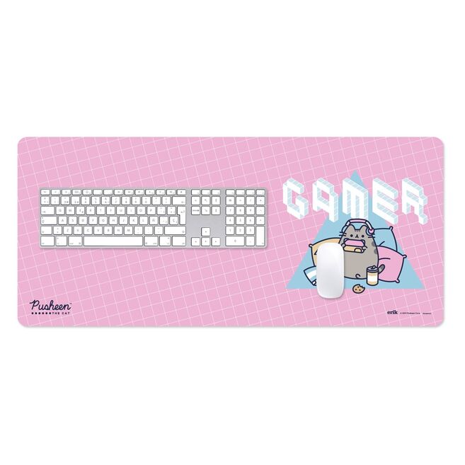 Alfombrilla gaming rosa de Pusheen para teclado y ratón