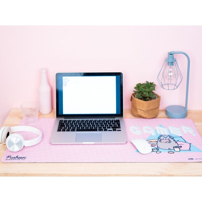 Alfombrilla gaming rosa de Pusheen para teclado y ratón - 12