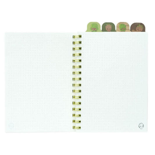 Cuaderno A5 de Groot Marvel verde con hojas y cuatro separadores - 2