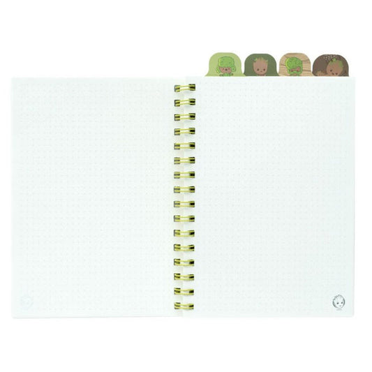 Cuaderno A5 de Groot Marvel verde con hojas y cuatro separadores - 2