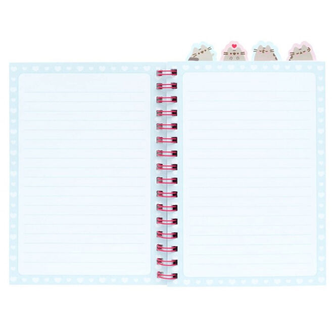 Cuaderno A5 Purrfect Love de Pusheen azul con corazón rojo - 3