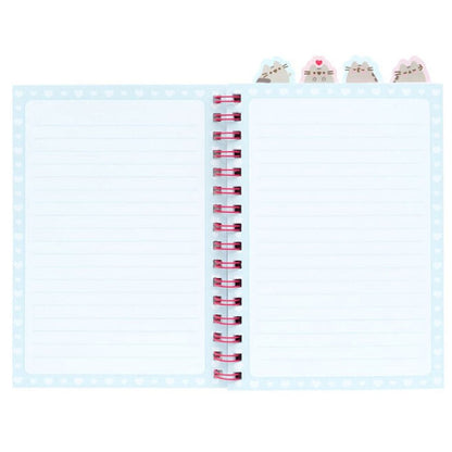 Cuaderno A5 Purrfect Love de Pusheen azul con corazón rojo - 3