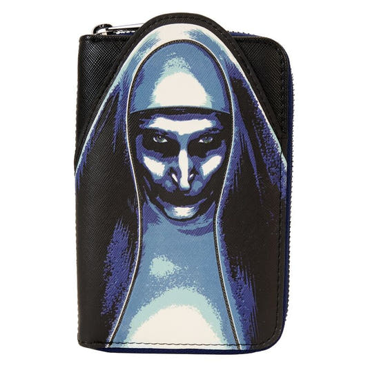 Cartera Loungefly de La Monja en tonos negros y azules
