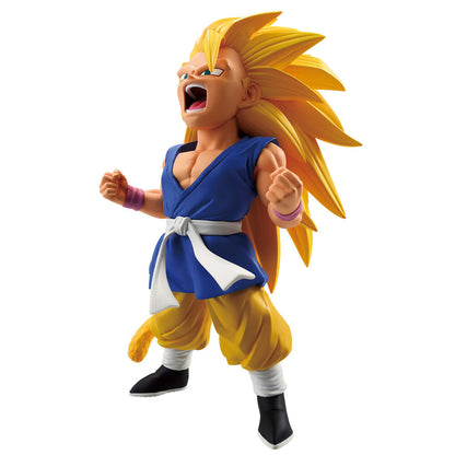 Figura de Son Goku en Super Saiyan 3 con uniforme azul y larga melena dorada - 3