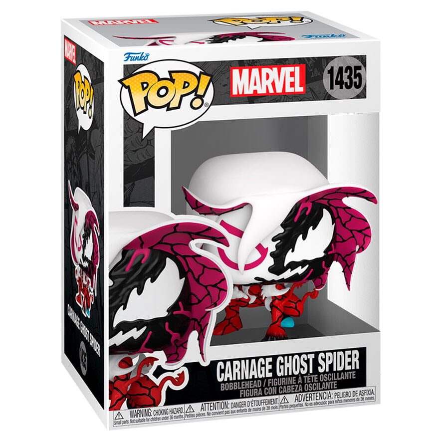 Figura Funko POP! Marvel Carnage Ghost Spider 1435 en caja