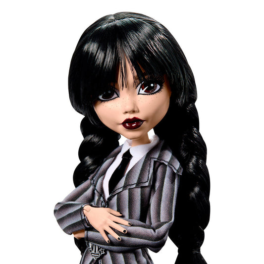 Muñeca Monster High de Miércoles Addams con uniforme, mochila y Cosa - 4