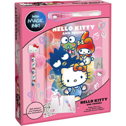 Set de diario rosa Hello Kitty con dos bolígrafos, candado y adhesivos