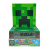Lámpara 3D de Minecraft con despertador digital y diseño de Creeper