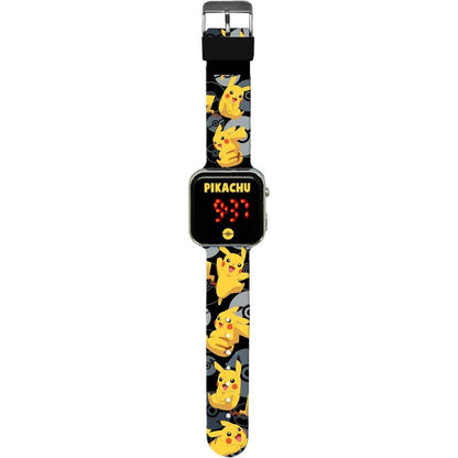 Reloj LED negro de Pokémon con diseño de Pikachu - 2