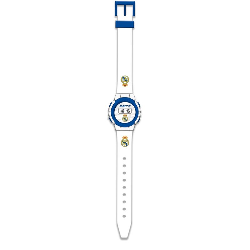 Reloj digital Real Madrid blanco y azul con correa decorada