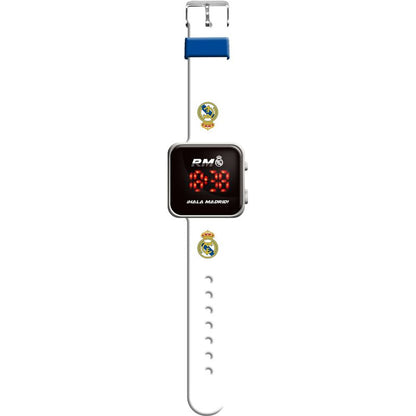Reloj LED Real Madrid con correa blanca y escudo - 2