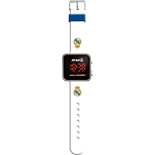 Reloj LED Real Madrid con correa blanca y escudo - 2