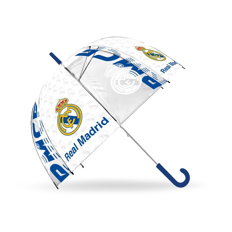 Paraguas manual transparente del Real Madrid de 46 cm