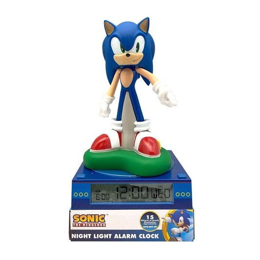 Lámpara 3D de Sonic the Hedgehog con reloj digital y despertador