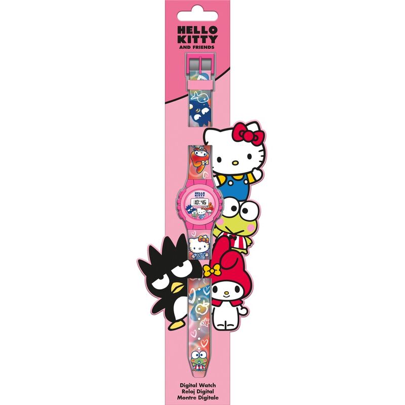 Reloj digital rosa de Hello Kitty con correa estampada - 2