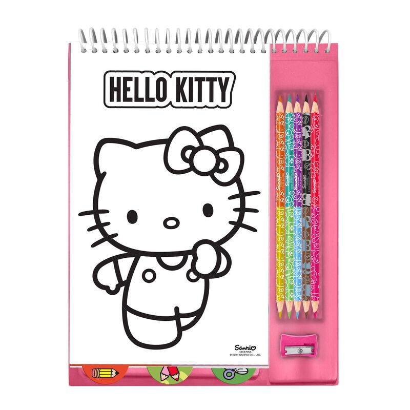 Set de colorear Hello Kitty con cuaderno, lápices de colores y pegatinas - 2