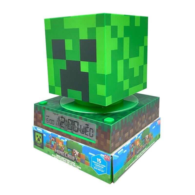 Lámpara 3D de Minecraft con despertador digital y diseño de Creeper - 2