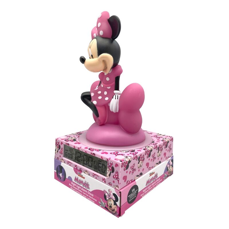 Lámpara 3D rosa de Minnie Disney con despertador digital - 2