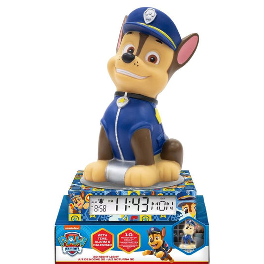 Lámpara 3D de Chase Paw Patrol con despertador digital - 2
