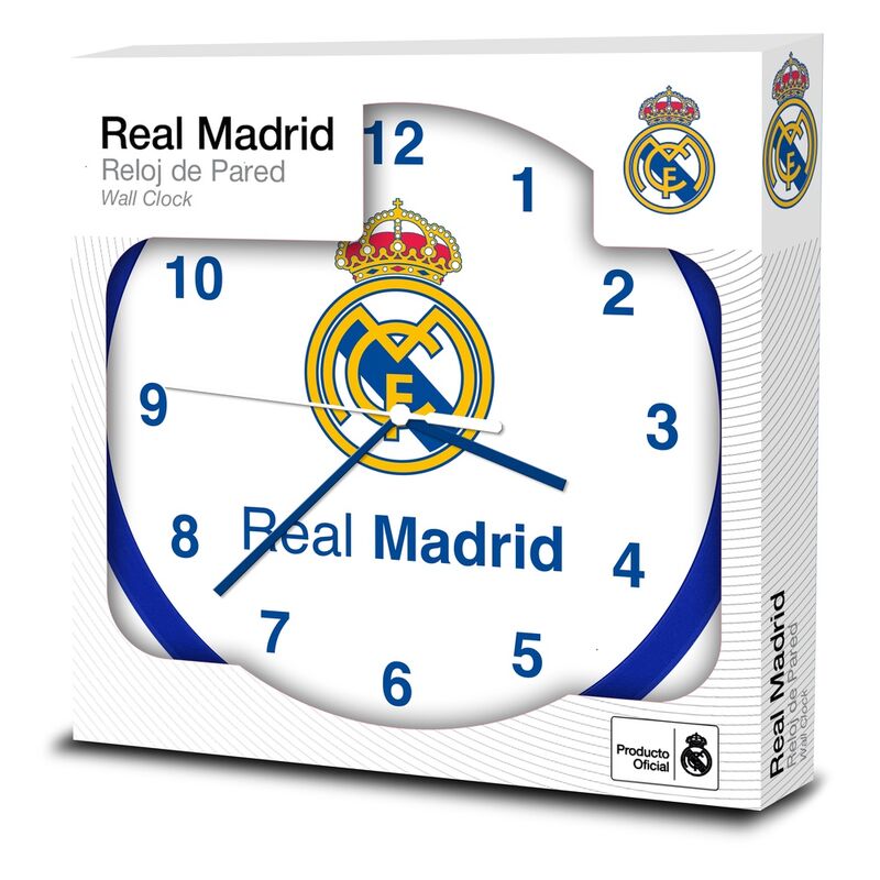 Reloj de pared azul del Real Madrid con escudo central - 2