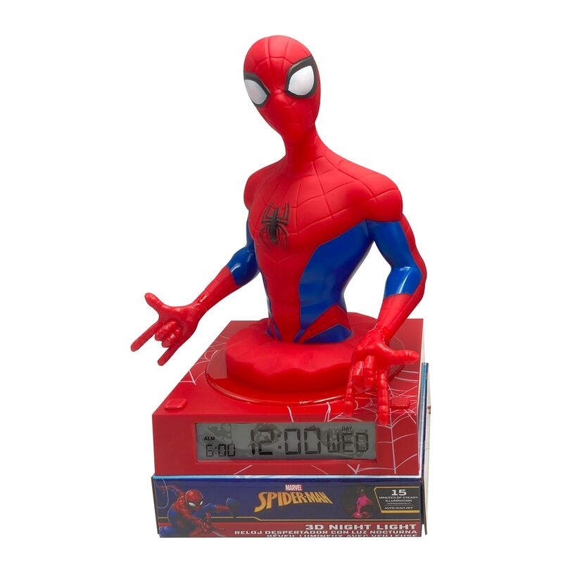 Lámpara 3D de Spider-Man Marvel con despertador digital - 2