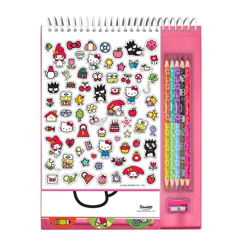 Set de colorear Hello Kitty con cuaderno, lápices de colores y pegatinas - 3