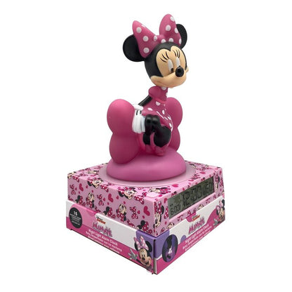 Lámpara 3D rosa de Minnie Disney con despertador digital - 3