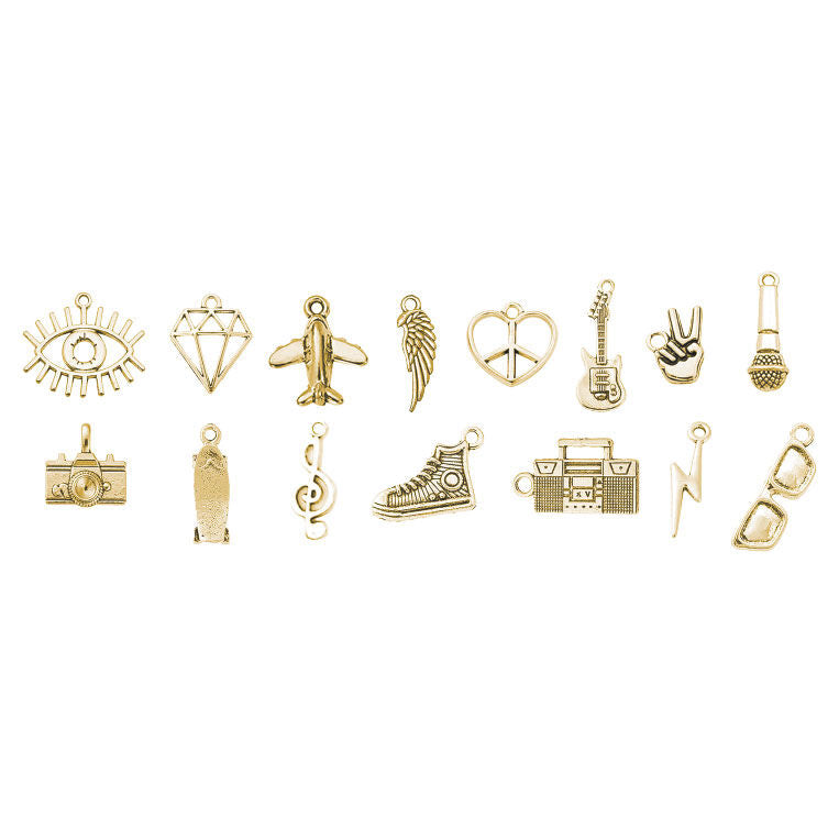 Kit WOW Generation para crear pulseras con cuentas y charms dorados - 3