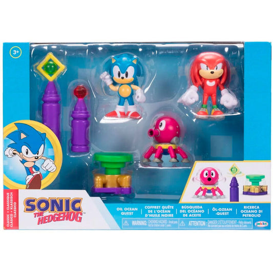 Blíster diorama Oil Ocean de Sonic con figuras de Sonic y Knuckles