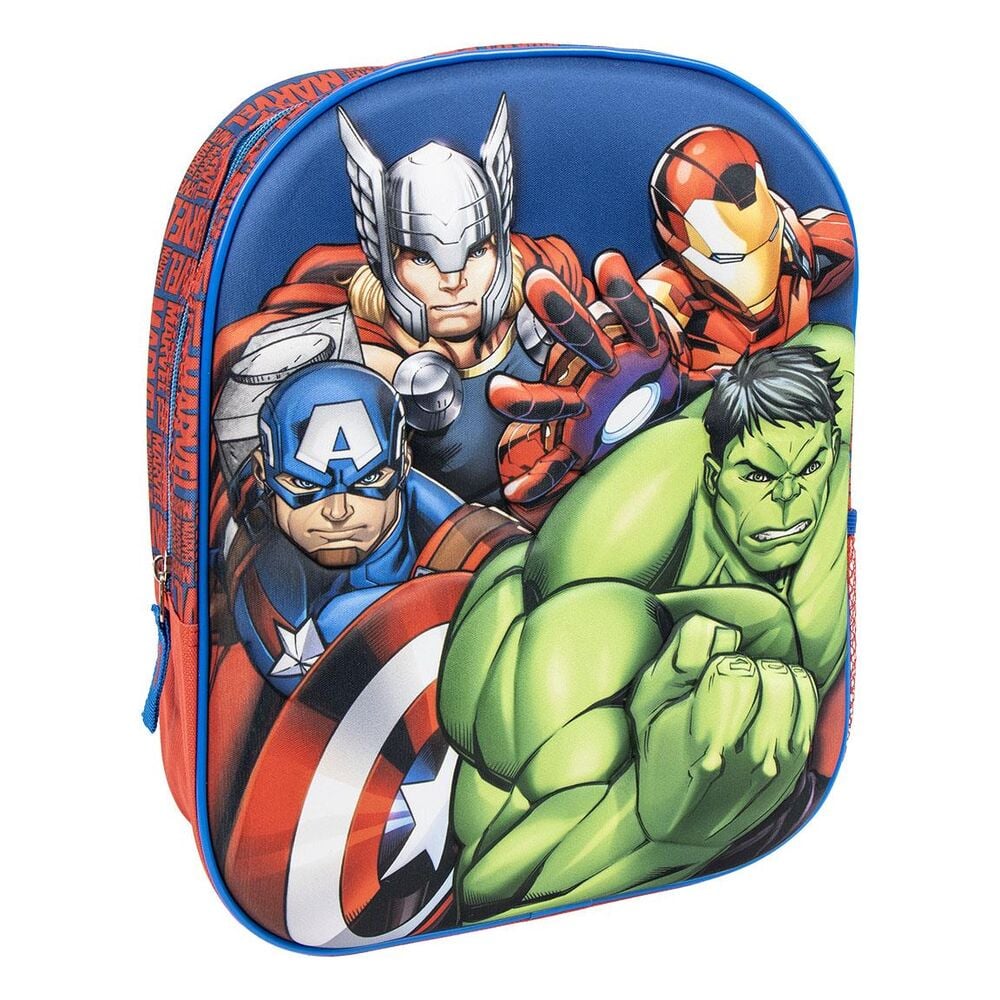 Mochila azul de Los Vengadores Marvel con Hulk, Capitán América, Thor e Iron Man