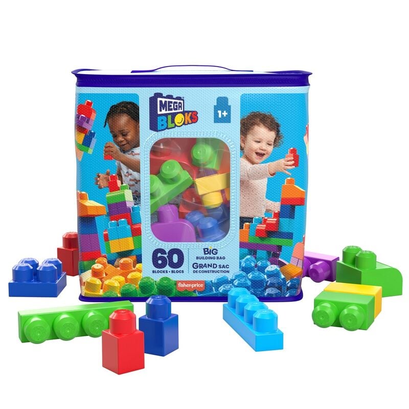 Bolsa azul FISHER-PRICE MEGA Bloks con bloques de colores