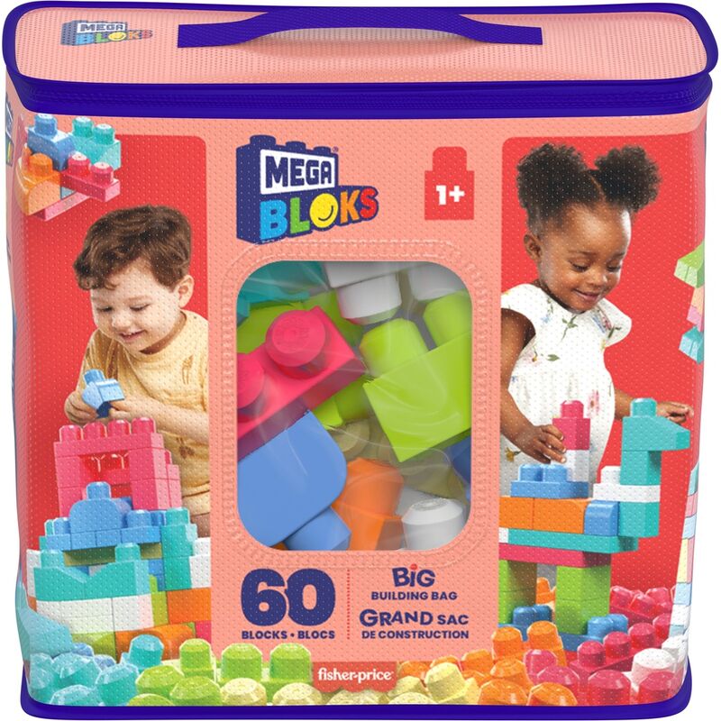 Bolsa rosa FISHER-PRICE MEGA BLOKS con 60 bloques de construcción - 2