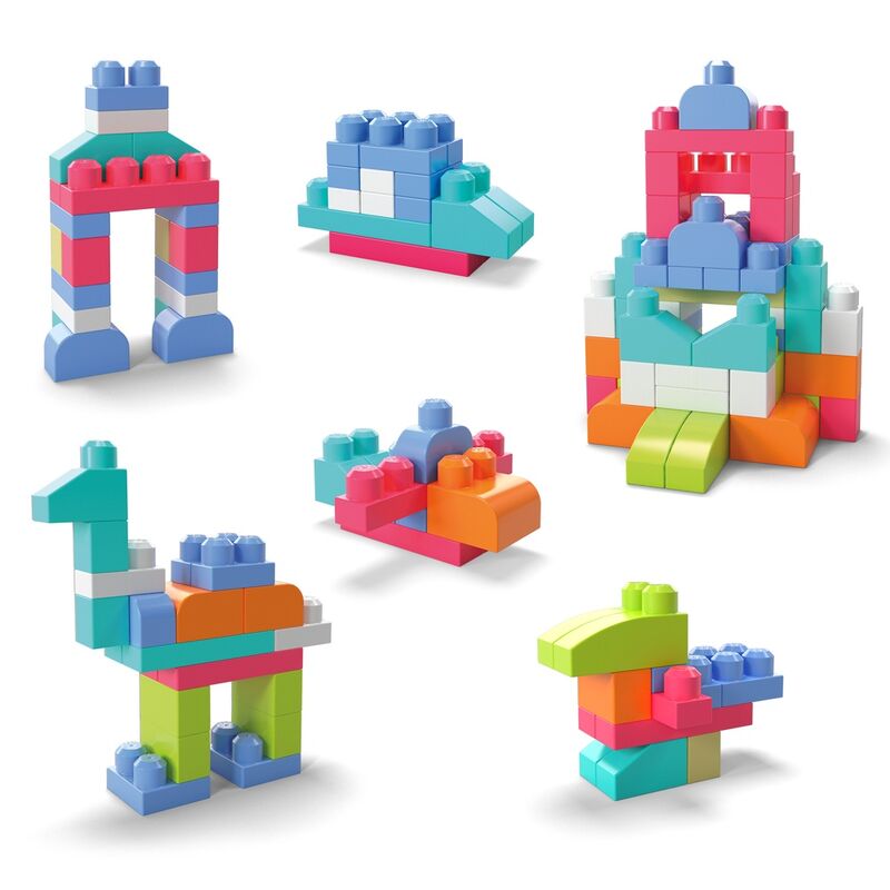 Bolsa rosa FISHER-PRICE MEGA BLOKS con 60 bloques de construcción - 3