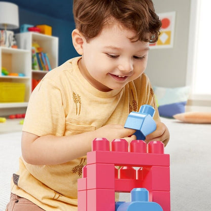 Bolsa rosa FISHER-PRICE MEGA BLOKS con 60 bloques de construcción - 6