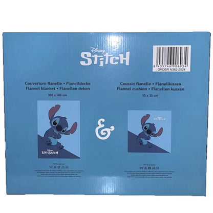 Set de manta polar y cojín Stitch Disney en azul - 4