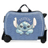 Maleta ABS azul Stitch Disney con ruedas y bandolera
