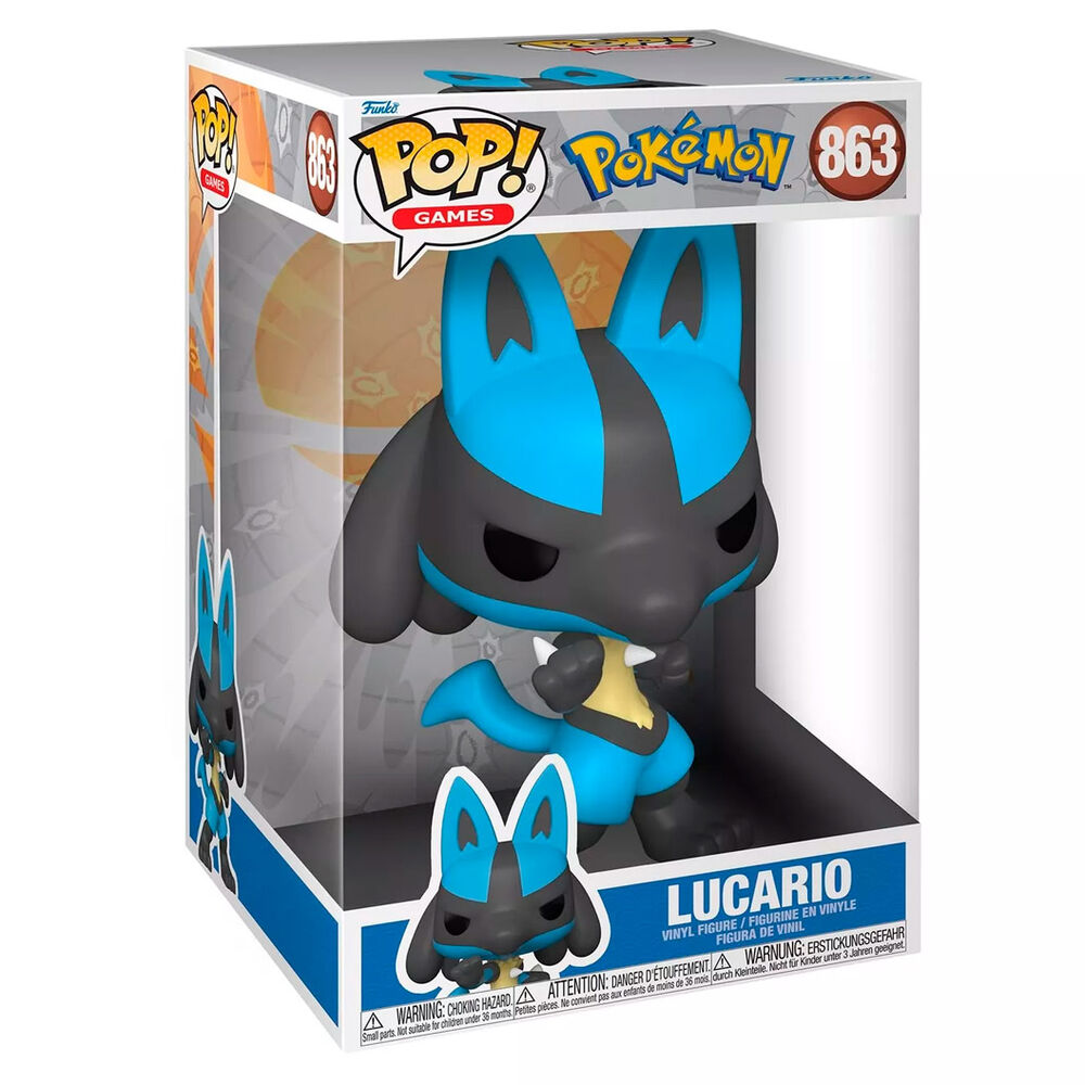 Figura Funko POP! Pokémon Super Sized de Lucario en caja