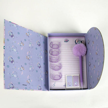 Set de papelería Stitch Disney con bloc, bolígrafo y estuche lila - 2