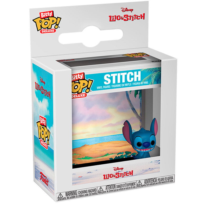 Figura FUNKO Bitty POP! Deluxe de Stitch en caja expositora con escena de playa - 2