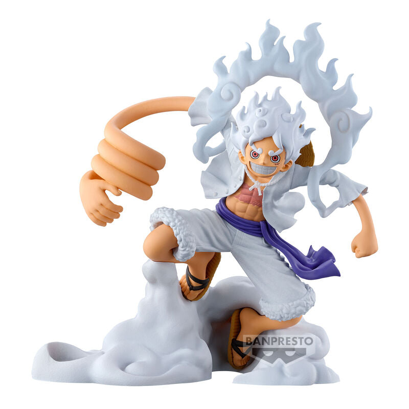 Figura de Monkey D. Luffy Gear 5 de One Piece con efecto de nube