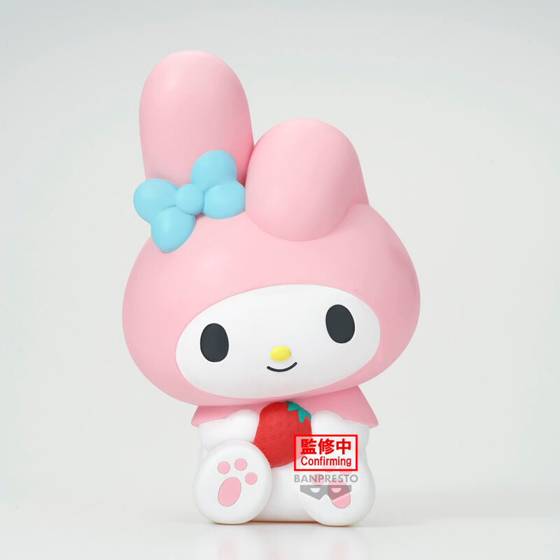 Figura My Melody Sofvimates rosa con lazo azul y fresa - 2