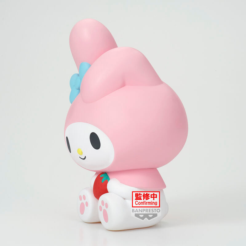 Figura My Melody Sofvimates rosa con lazo azul y fresa - 4